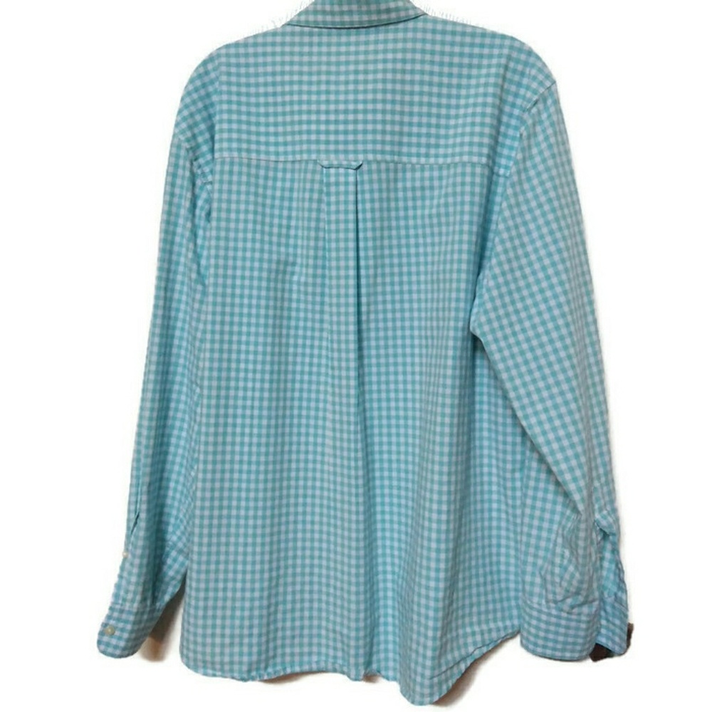 Chaps Pastel Blue Gingham Dress Shirt Sz XL/TG - Picture 2 of 5